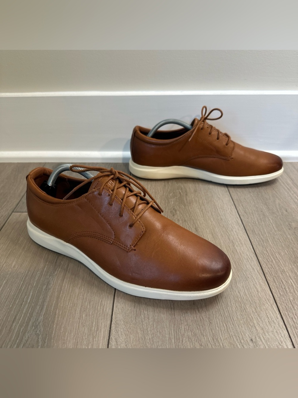 COLE HAAN Men’s 10.5 Casual Dress Shoes Brown Leather Plain Toe Lace Up Oxfords
